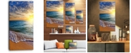 Design Art Designart Layers Of Colors On Sunrise Beach Seascape Canvas Art Print - 16" X 32"
